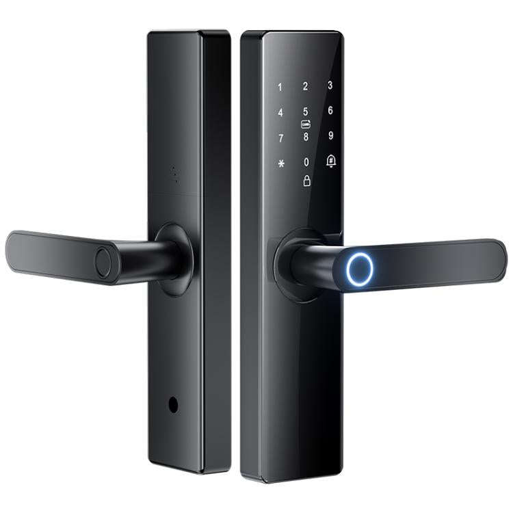 Z17 Tuya Smart WiFi Electronic Fingerprint Password Door Lock, Lock Body Size:16cm(Black)