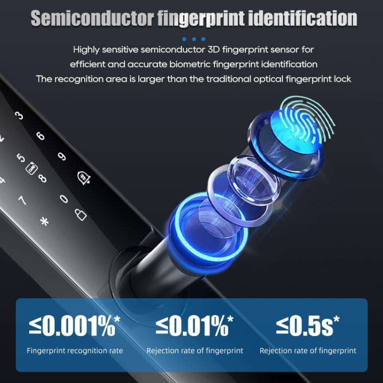 Z17 Tuya Smart WiFi Electronic Fingerprint Password Door Lock, Lock Body Size:16cm(Black)