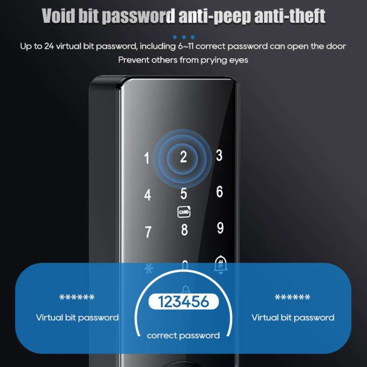 Z17 Tuya Smart WiFi Electronic Fingerprint Password Door Lock, Lock Body Size:17cm(Black)