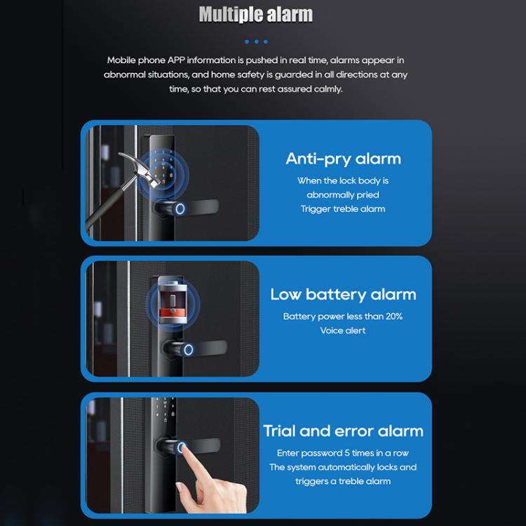 Z17 Tuya Smart WiFi Electronic Fingerprint Password Door Lock, Lock Body Size:17cm(Black)