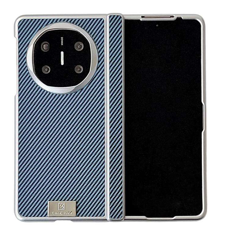 For Huawei Mate X3 / X5 Kevlar Carbon Fiber Spring Axis Nameplate Shockproof Phone Case(Blue)
