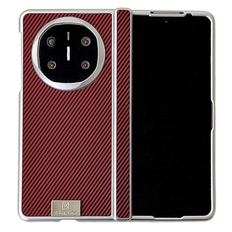 For Huawei Mate X3 / X5 Kevlar Carbon Fiber Spring Axis Nameplate Shockproof Phone Case(Red)