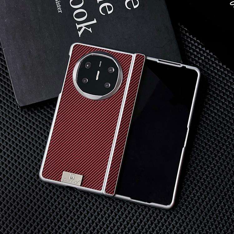 For Huawei Mate X3 / X5 Kevlar Carbon Fiber Spring Axis Nameplate Shockproof Phone Case(Red)