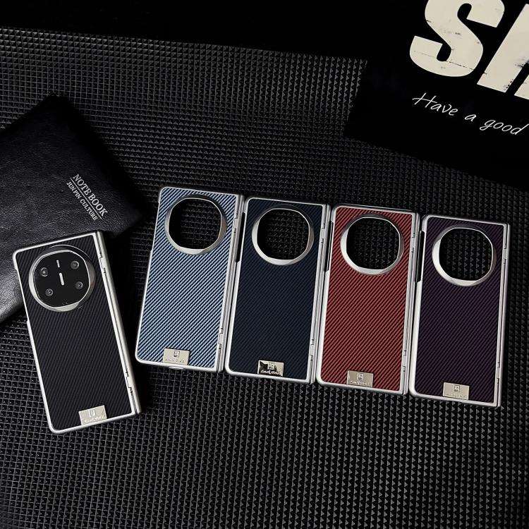 For Huawei Mate X3 / X5 Kevlar Carbon Fiber Spring Axis Nameplate Shockproof Phone Case(Black)