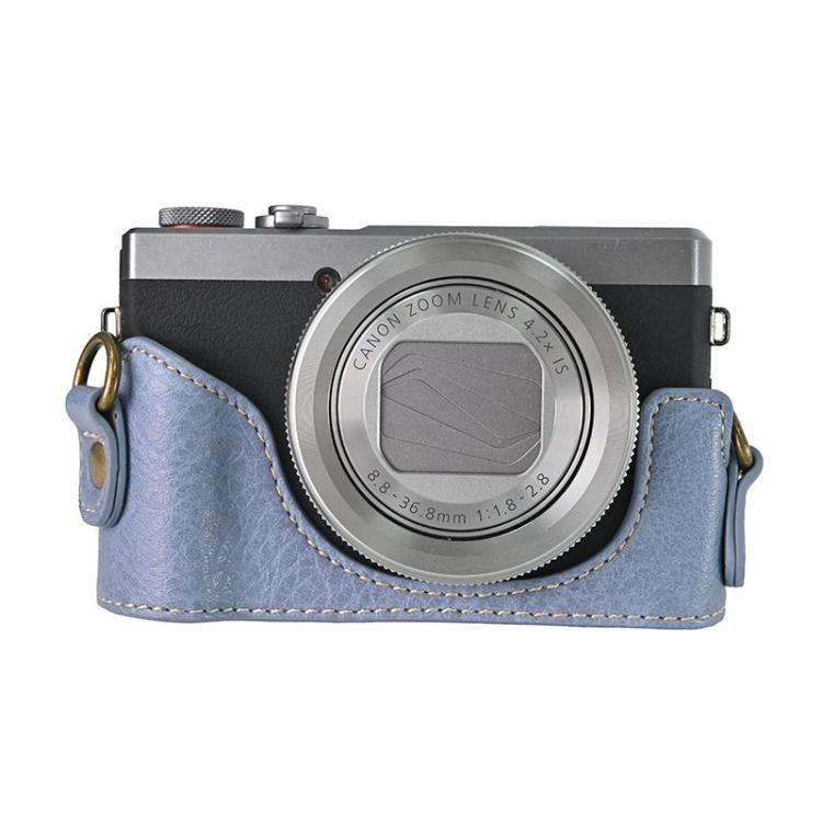 For Canon G7 X Mark III / G7X3 Retro Litchi Texture Leather Full Body Camera Case Bag with Strap(...
