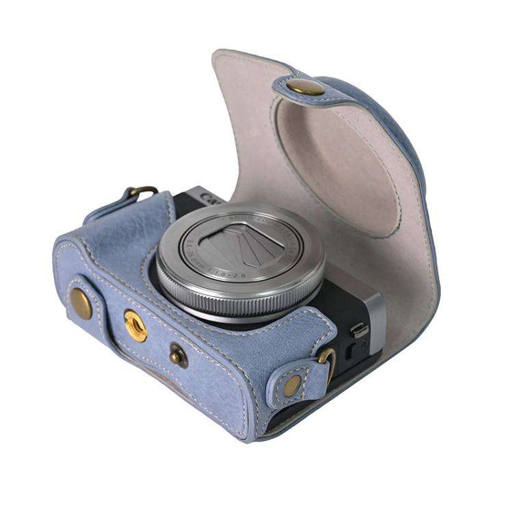 For Canon G7 X Mark III / G7X3 Retro Litchi Texture Leather Full Body Camera Case Bag with Strap(...