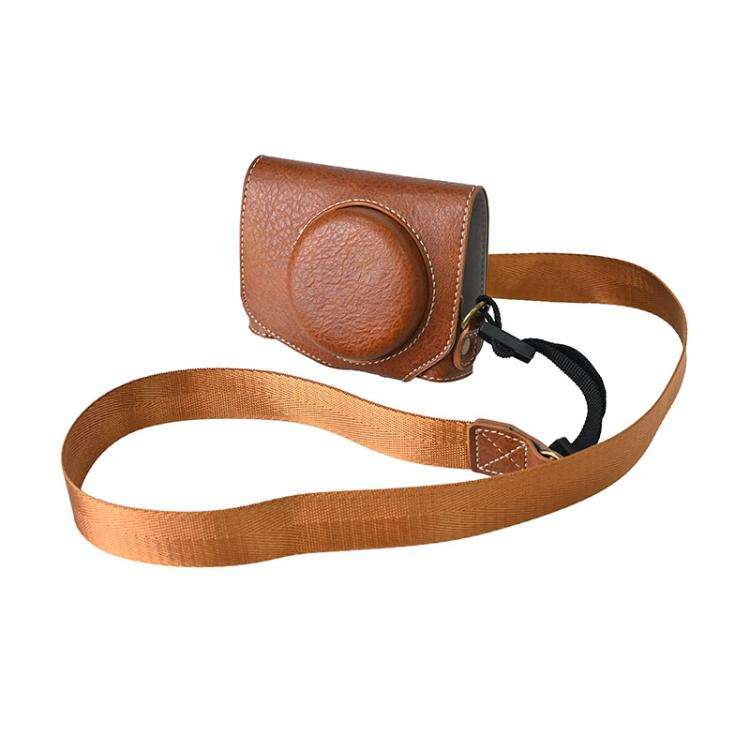 For Canon G7 X Mark III / G7X3 Retro Litchi Texture Leather Full Body Camera Case Bag with Strap(...