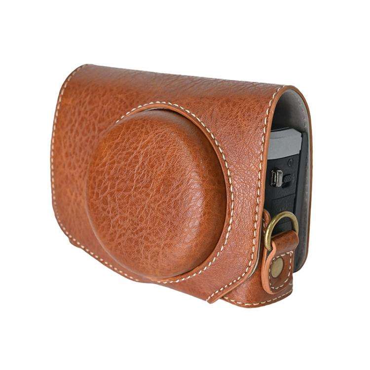 For Canon G7 X Mark III / G7X3 Retro Litchi Texture Leather Full Body Camera Case Bag with Strap(...