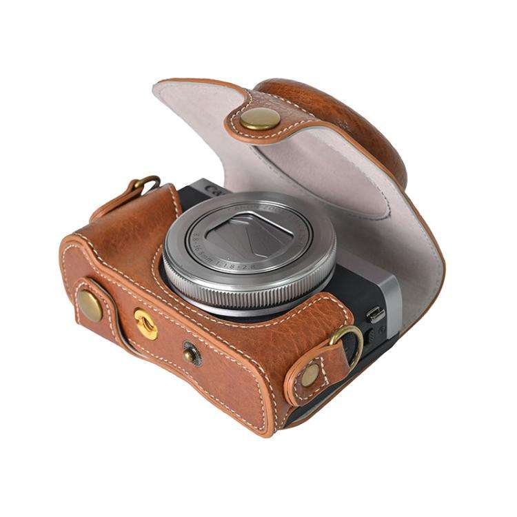 For Canon G7 X Mark III / G7X3 Retro Litchi Texture Leather Full Body Camera Case Bag with Strap(...