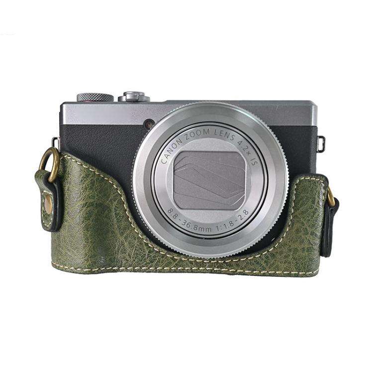 For Canon G7 X Mark III / G7X3 Retro Litchi Texture Leather Full Body Camera Case Bag with Strap(...