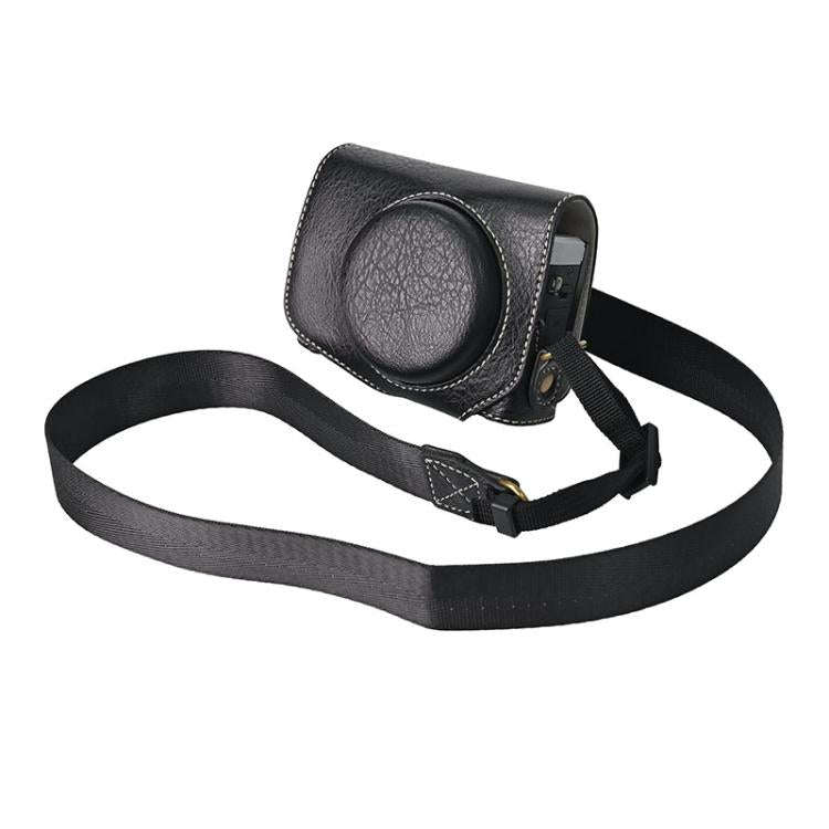 For Canon G7 X Mark III / G7X3 Retro Litchi Texture Leather Full Body Camera Case Bag with Strap(...