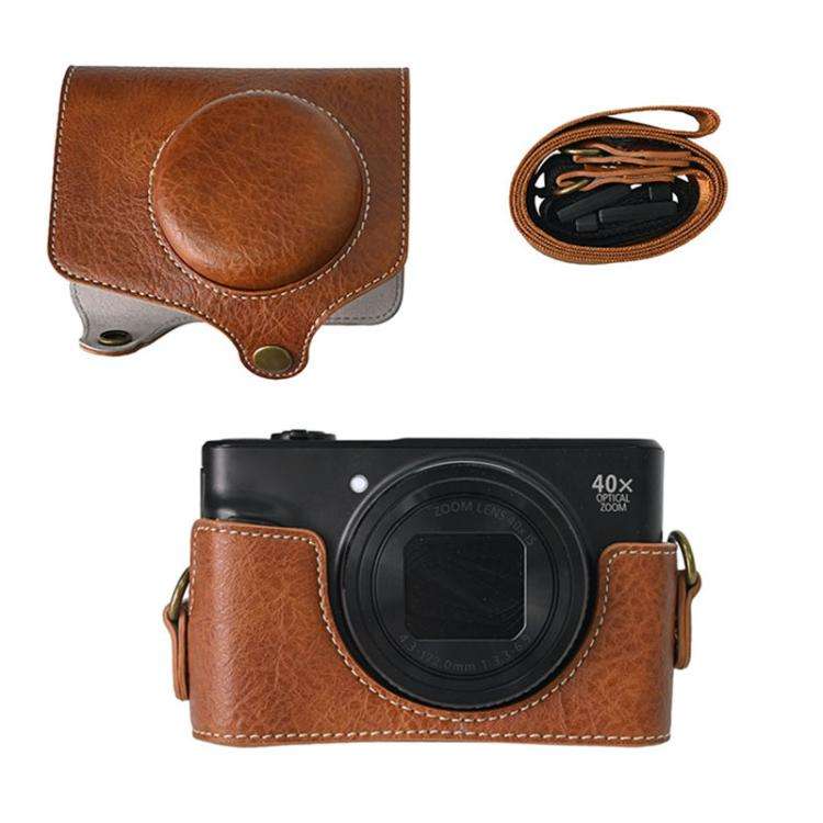 For Canon PowerShot SX740 HS Retro Litchi Texture Leather Full Body Camera Case Bag with Strap(Co...