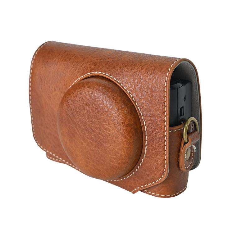 For Canon PowerShot SX740 HS Retro Litchi Texture Leather Full Body Camera Case Bag with Strap(Co...