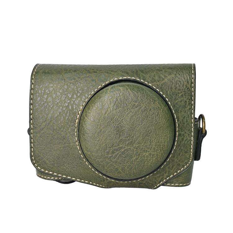 For Canon PowerShot SX740 HS Retro Litchi Texture Leather Full Body Camera Case Bag with Strap(Gr...