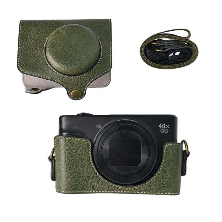 For Canon PowerShot SX740 HS Retro Litchi Texture Leather Full Body Camera Case Bag with Strap(Gr...