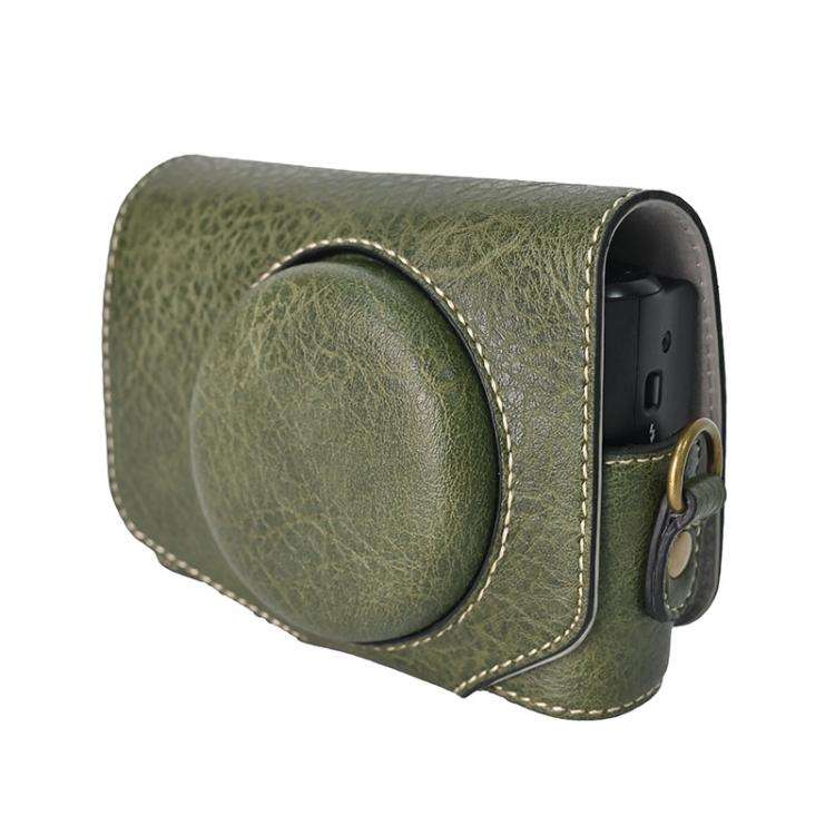 For Canon PowerShot SX740 HS Retro Litchi Texture Leather Full Body Camera Case Bag with Strap(Gr...