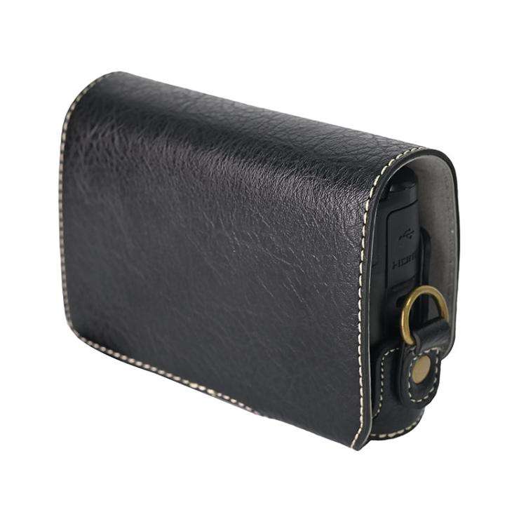 For Canon PowerShot SX740 HS Retro Litchi Texture Leather Full Body Camera Case Bag with Strap(Bl...