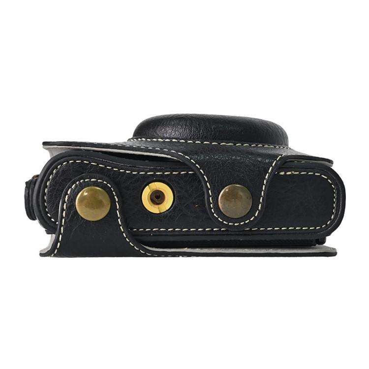 For Canon PowerShot SX740 HS Retro Litchi Texture Leather Full Body Camera Case Bag with Strap(Bl...