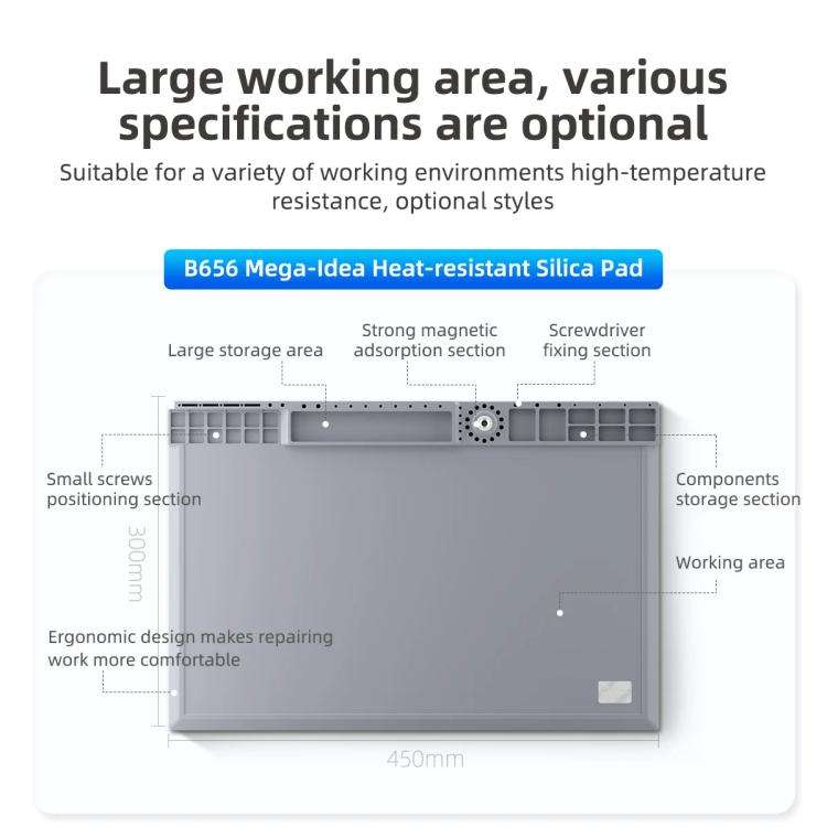 Mega-Idea B656 Desktop Insulation Heat-Resistant Silicone Pad