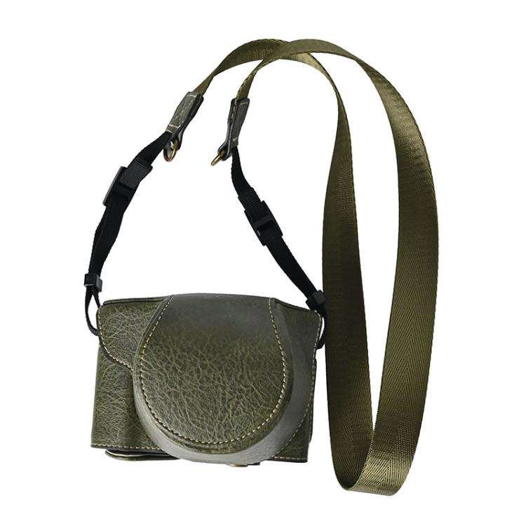 For FUJIFILM X-M5 Retro Litchi Texture Leather Full Body Camera Case Bag with Strap(Green)