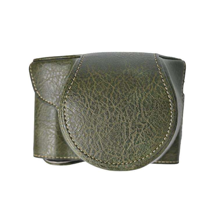 For FUJIFILM X-M5 Retro Litchi Texture Leather Full Body Camera Case Bag with Strap(Green)