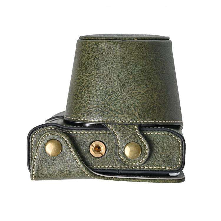 For FUJIFILM X-M5 Retro Litchi Texture Leather Full Body Camera Case Bag with Strap(Green)