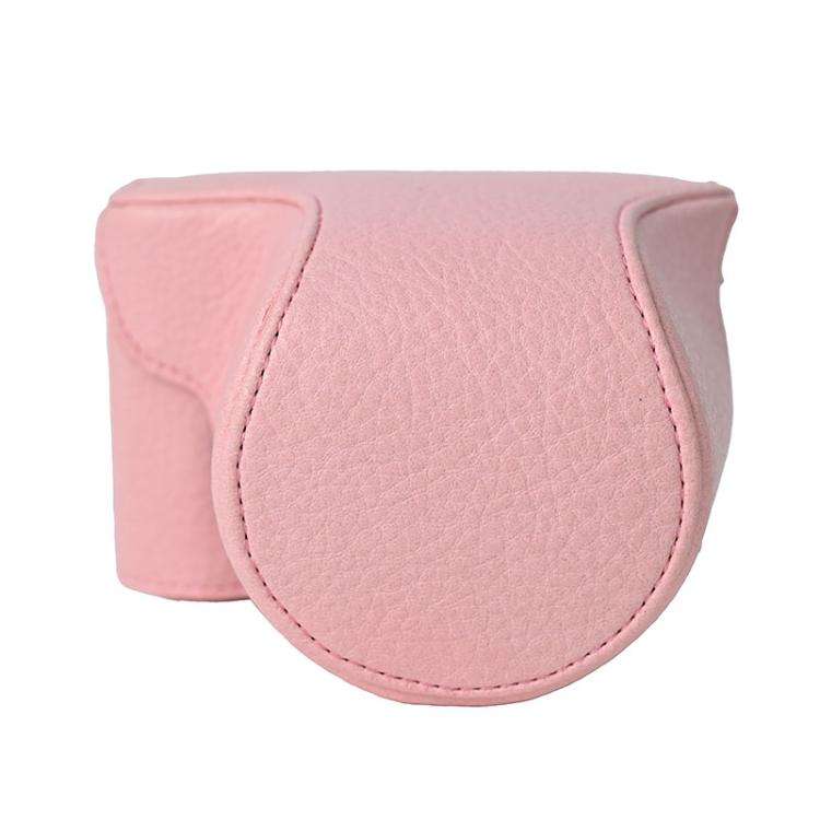 For FUJIFILM X-M5 Retro Litchi Texture Leather Full Body Camera Case Bag with Strap(Pink)