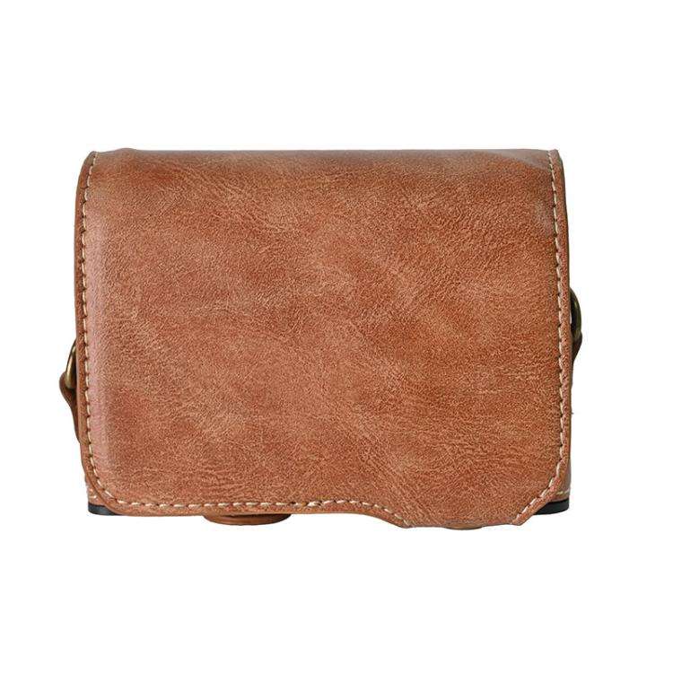 For Canon G7 X Mark III / G7X3 Retro Pull Up Leather Full Body Camera Case Bag with Strap(Brown)
