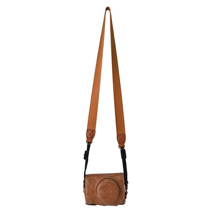 For Canon G7 X Mark III / G7X3 Retro Pull Up Leather Full Body Camera Case Bag with Strap(Brown)