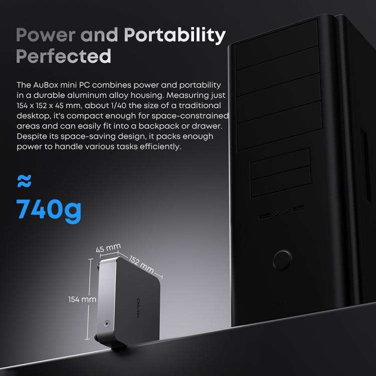 CHUWI AUBox R9-6900HX Windows 11 Mini PC, 16GB+512GB, AMD Ryzen 9 6900HX Processor(UK Plug)