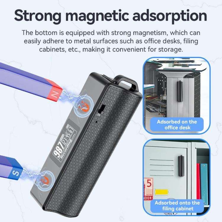 JNN Q70P OLED Display Magnetic Noise Reduction Voice Recording Pen Support APP Control, Memory:64...