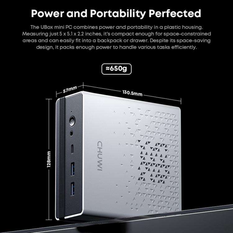 CHUWI UBox Windows 11 Mini PC, 16GB+512GB, AMD Ryzen 5 6600H Processor(UK Plug)