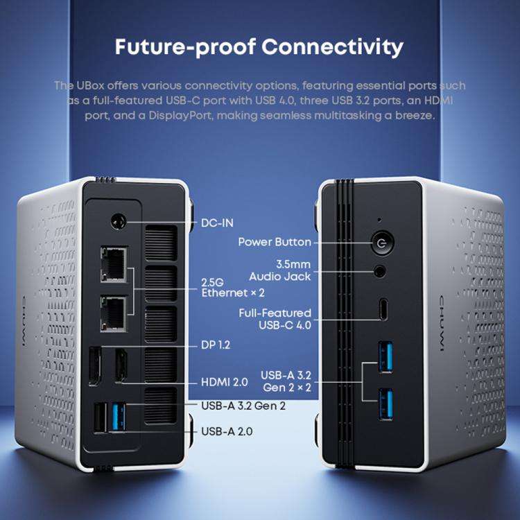 CHUWI UBox Windows 11 Mini PC, 16GB+512GB, AMD Ryzen 5 6600H Processor(US Plug)