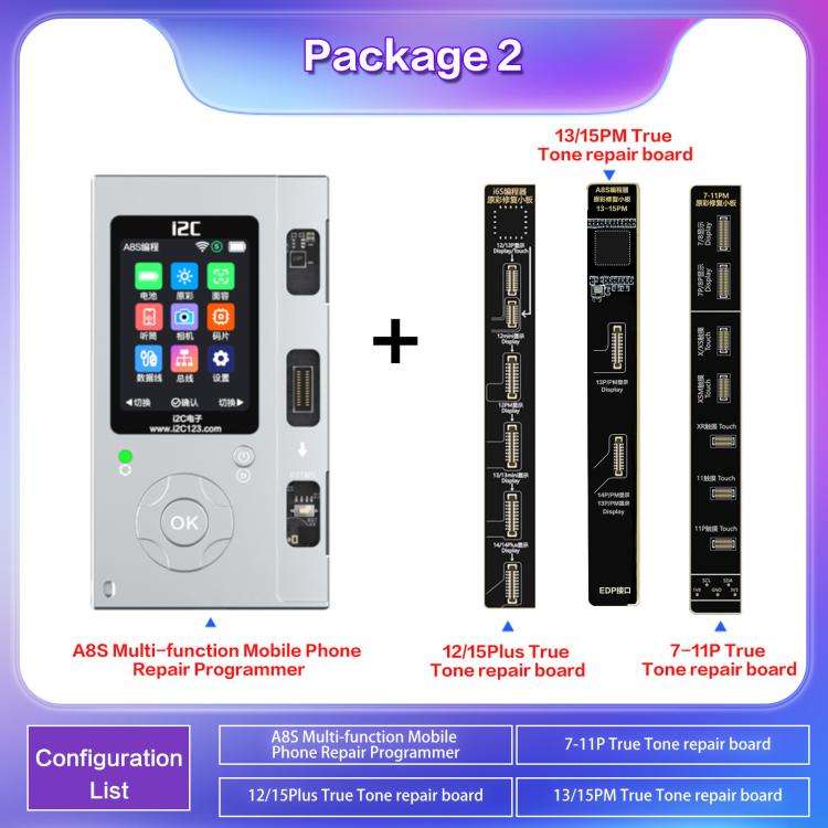 i2C A8S Multi-function Phone Repair Programmer, Model:Host+7-15 Pro Max True Tone Board