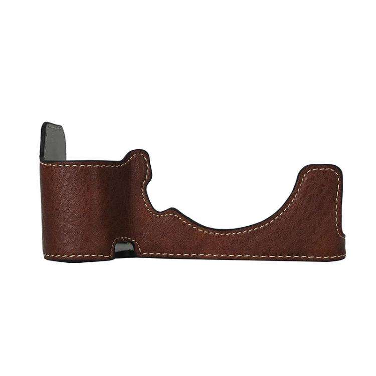 For Sony ILCE-7CM2 / Alpha 7C II Litchi Texture PU Leather Camera Half Case Base(Coffee)