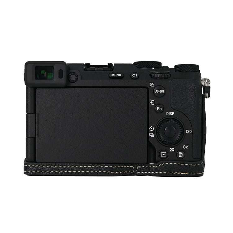 For Sony ILCE-7CM2 / Alpha 7C II Litchi Texture PU Leather Camera Half Case Base(Black)