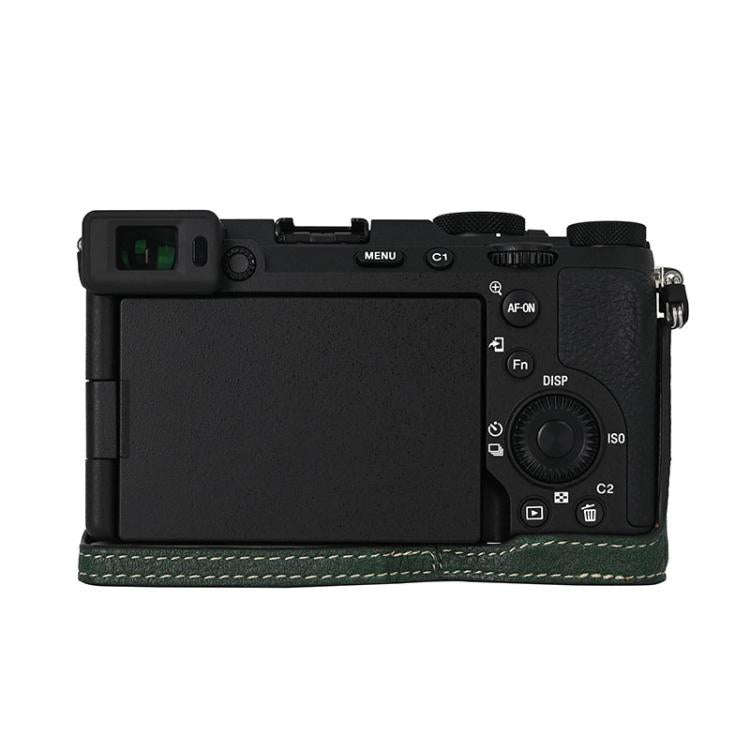 For Sony ILCE-7CM2 / Alpha 7C II Litchi Texture PU Leather Camera Half Case Base(Green)