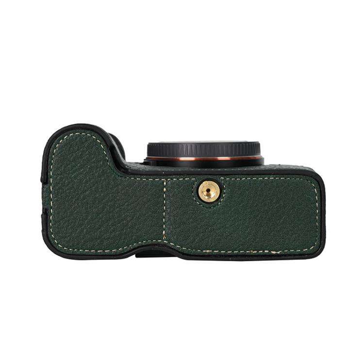 For Sony ILCE-7CM2 / Alpha 7C II Litchi Texture PU Leather Camera Half Case Base(Green)
