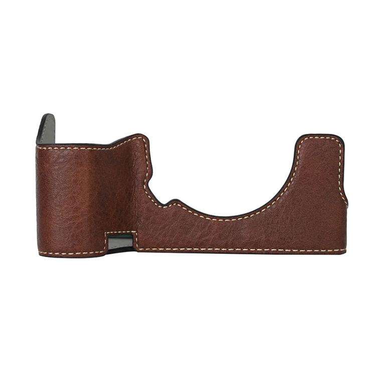 For Sony ILCE7RM5 / A7R5 Litchi Texture PU Leather Camera Half Case Base(Coffee)