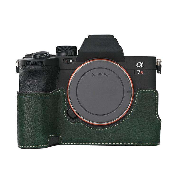 For Sony ILCE7RM5 / A7R5 Litchi Texture PU Leather Camera Half Case Base(Green)