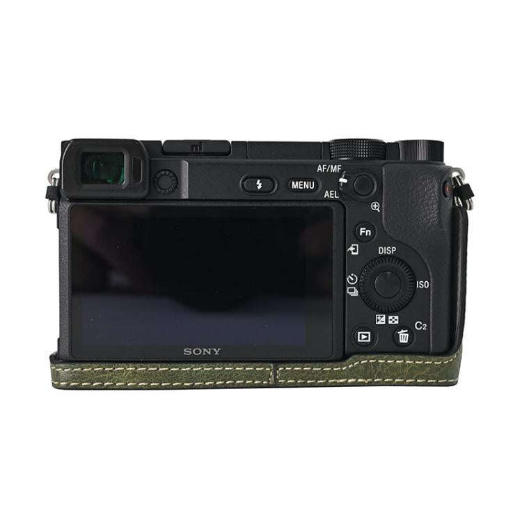 For Sony ILCE-6400 / A6300 / A6200 Litchi Texture PU Leather Camera Half Case Base(Green)