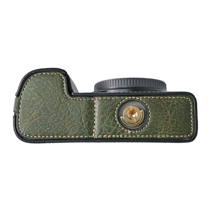 For Sony ILCE-6400 / A6300 / A6200 Litchi Texture PU Leather Camera Half Case Base(Green)