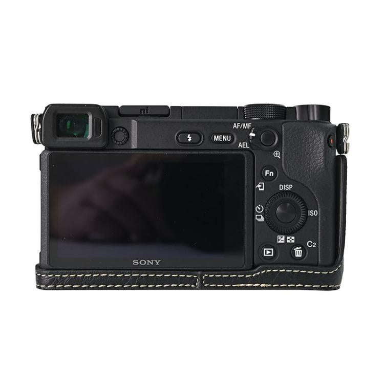 For Sony ILCE-6400 / A6300 / A6200 Litchi Texture PU Leather Camera Half Case Base(Black)
