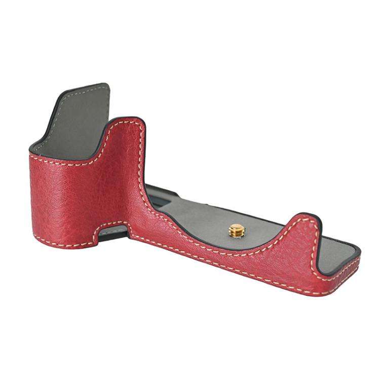For Sony ILCE-6700 / A6700 Litchi Texture PU Leather Camera Half Case Base(Wine Red)