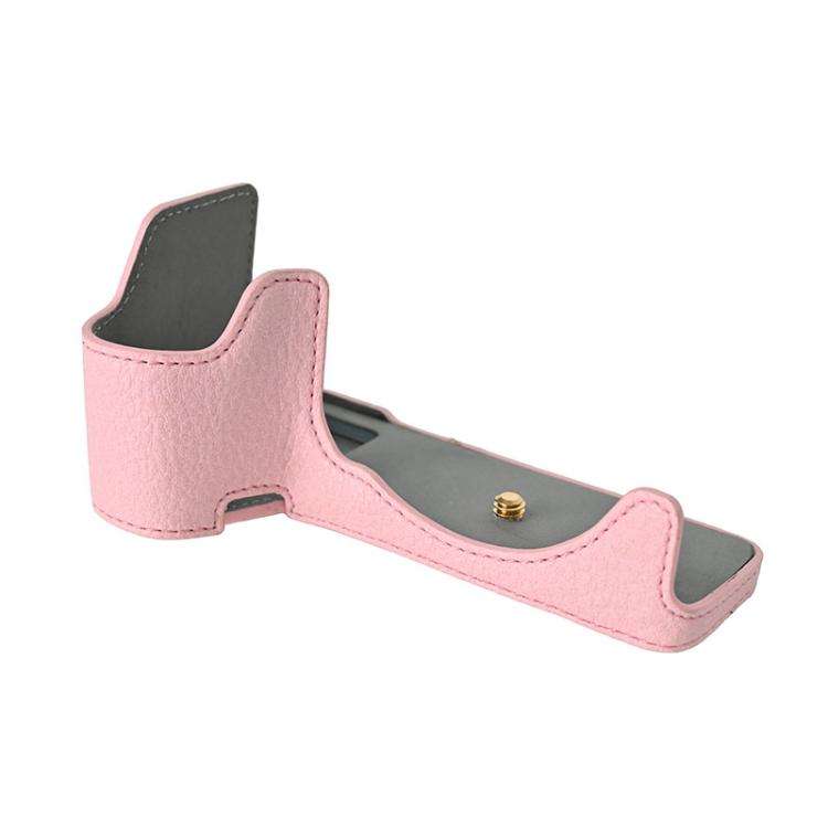 For Sony ILCE-6700 / A6700 Litchi Texture PU Leather Camera Half Case Base(Pink)