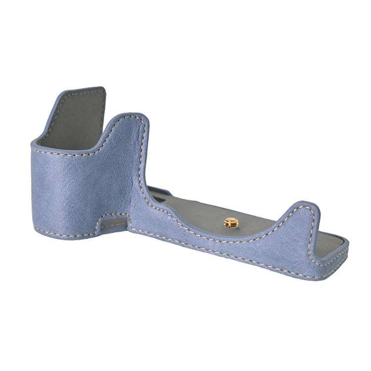 For Sony ILCE-6700 / A6700 Litchi Texture PU Leather Camera Half Case Base(Blue)