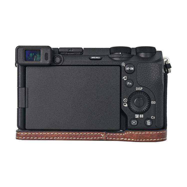 For Sony ILCE-6700 / A6700 Litchi Texture PU Leather Camera Half Case Base(Coffee)