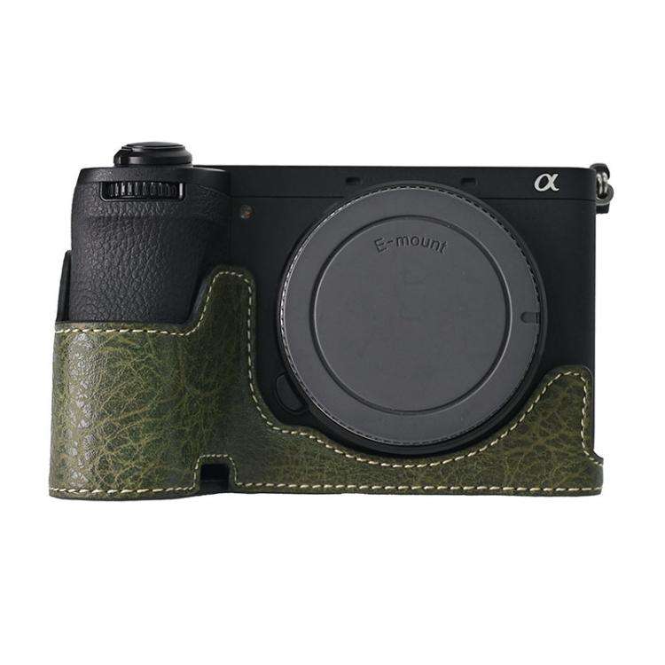 For Sony ILCE-6700 / A6700 Litchi Texture PU Leather Camera Half Case Base(Green)