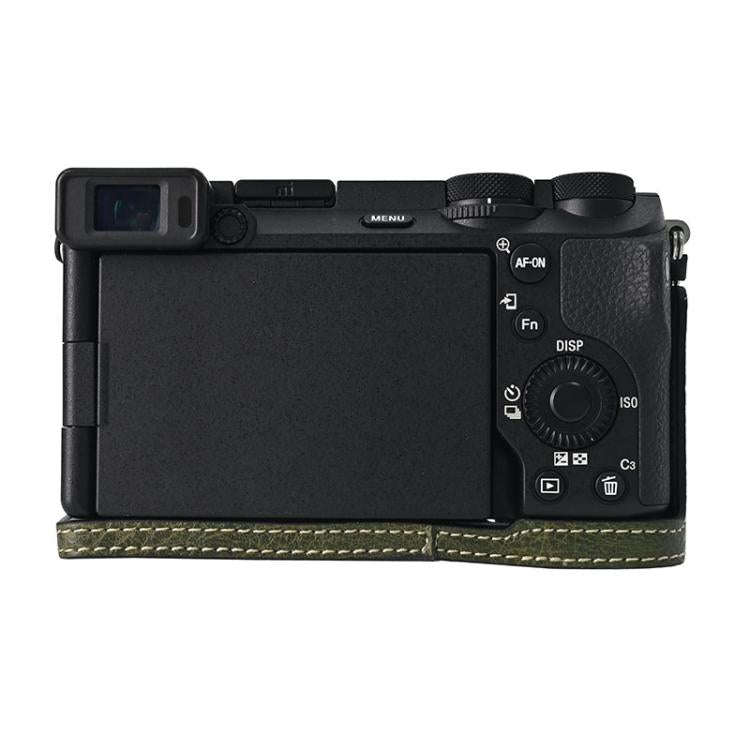 For Sony ILCE-6700 / A6700 Litchi Texture PU Leather Camera Half Case Base(Green)