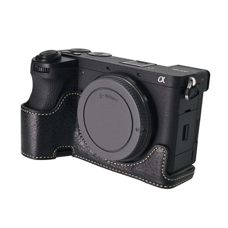 For Sony ILCE-6700 / A6700 Litchi Texture PU Leather Camera Half Case Base(Black)